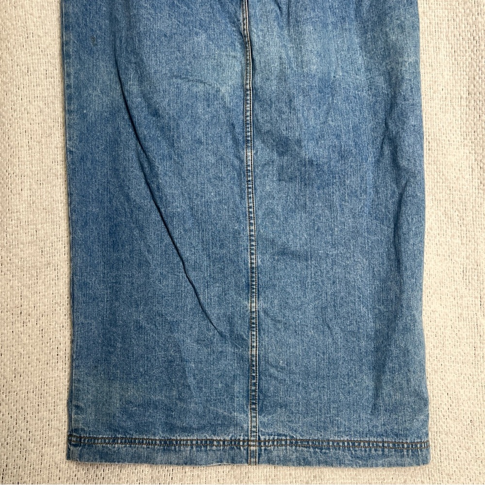 Vintage Maxi Denim Skirt Jay Jacobs Button Front Pencil Jean 90s Faded USA Jr 13 - Picture 13 of 16